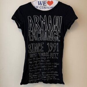 Armani Exchange Black Graphic Tee XS Women